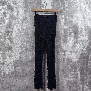 I.AM.GIA Pants XS Womens Black Ruched Pulk On Stretch Trousers